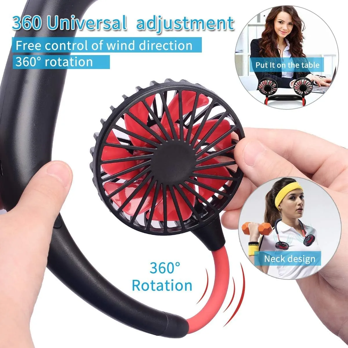 Mini USB Rechargeable Desk Fan Headphone